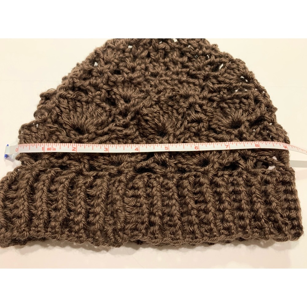 Mariposa’s Beanie Handmade Crochet Brown Adult Winter Beanie Hat Casual Preppy - Picture 4 of 5